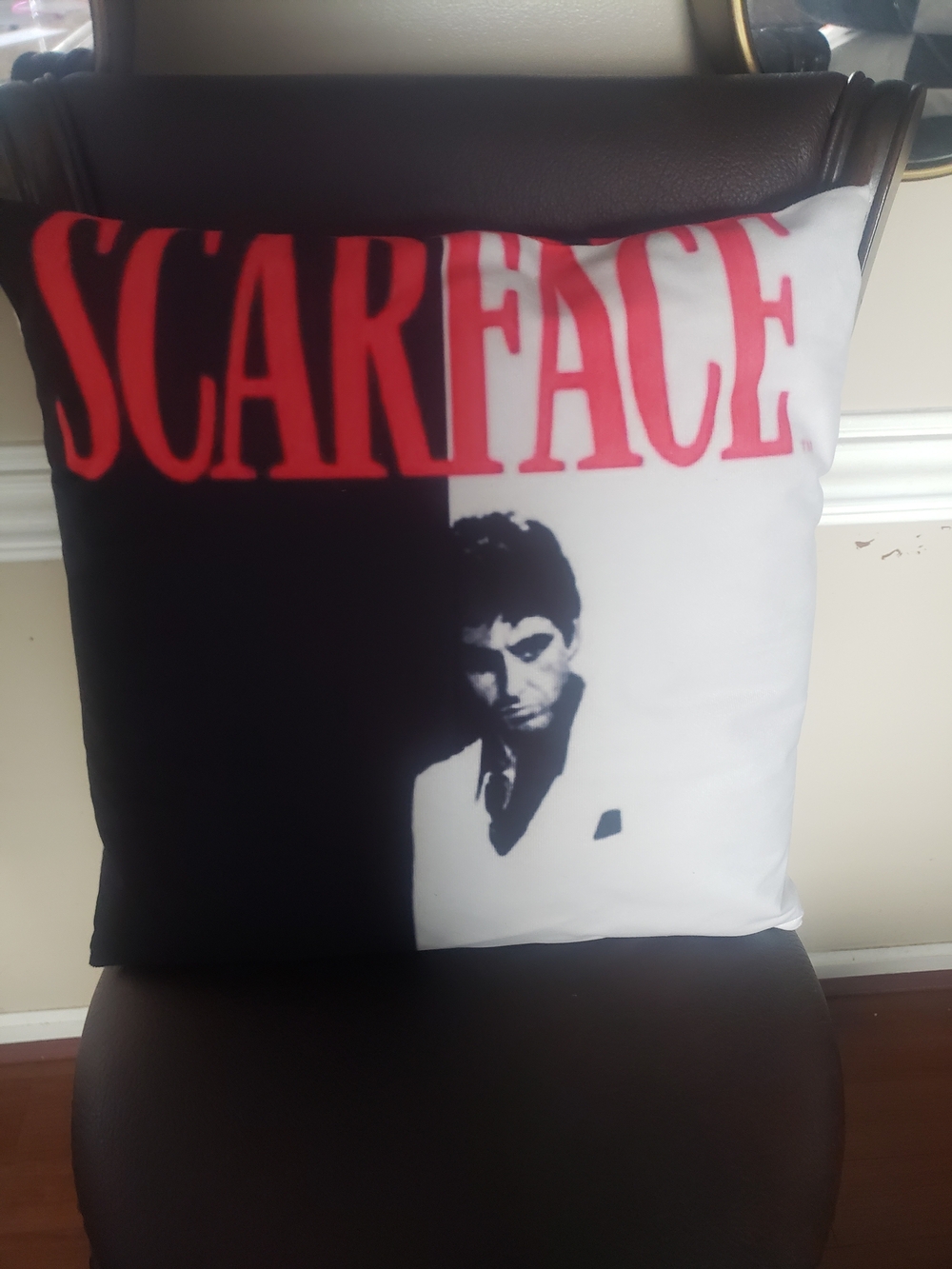 Scarface Graphic Throw Pillow - Black, White & Red